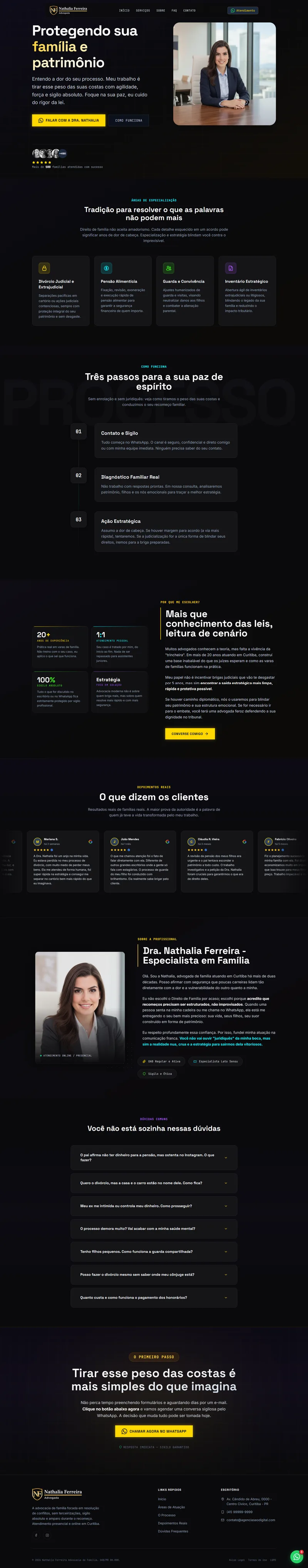 Site profissional Direito de Família — Dra. Nathalia Ferreira | Agência SEO Digital