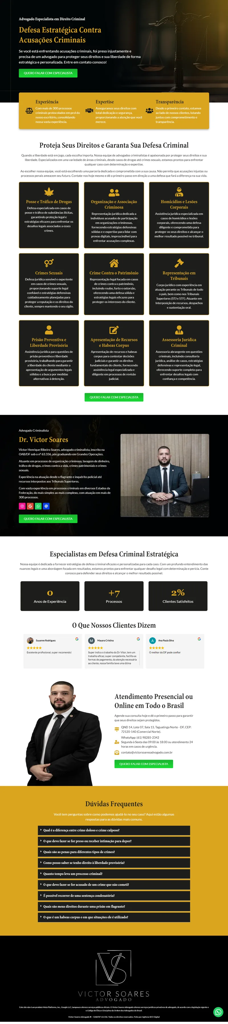 Site profissional Advocacia Criminal — Dr. Victor Soares | Agência SEO Digital