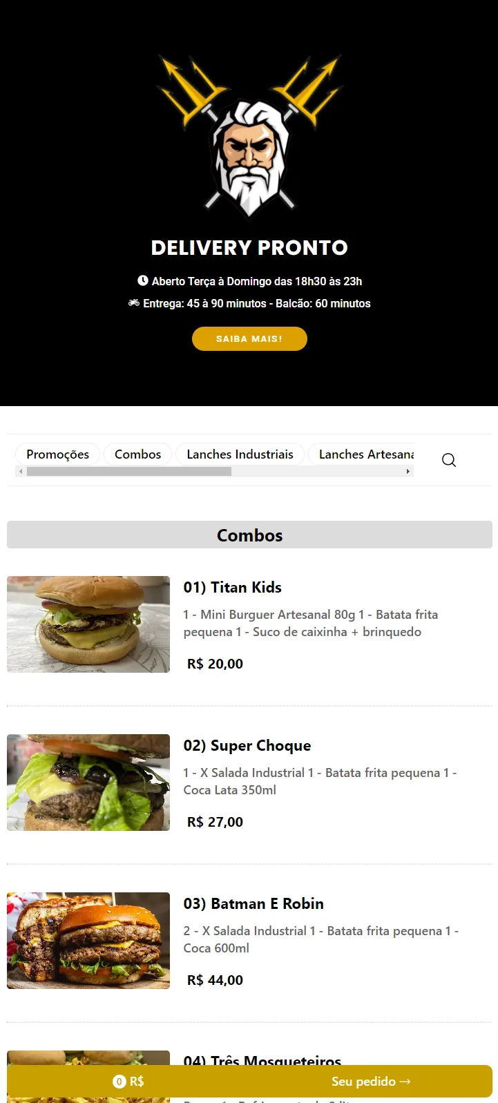 Site profissional Delivery — Delivery Pronto | Agência SEO Digital