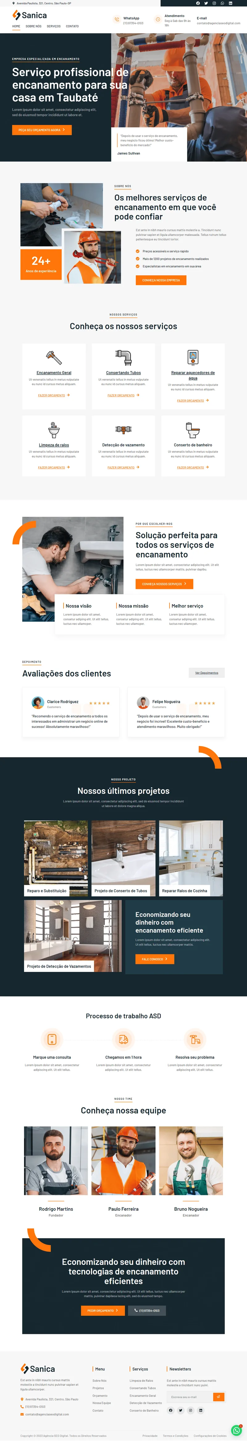 Site profissional Encanamento — Sanica | Agência SEO Digital