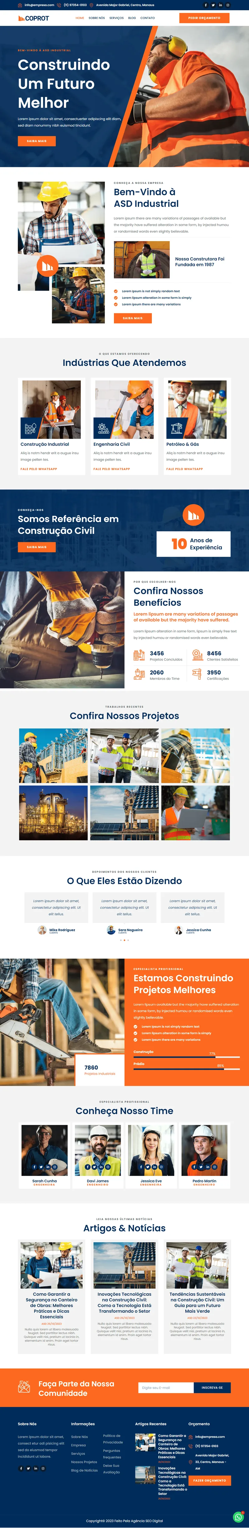 Site profissional Engenharia e Construção — Coprot | Agência SEO Digital