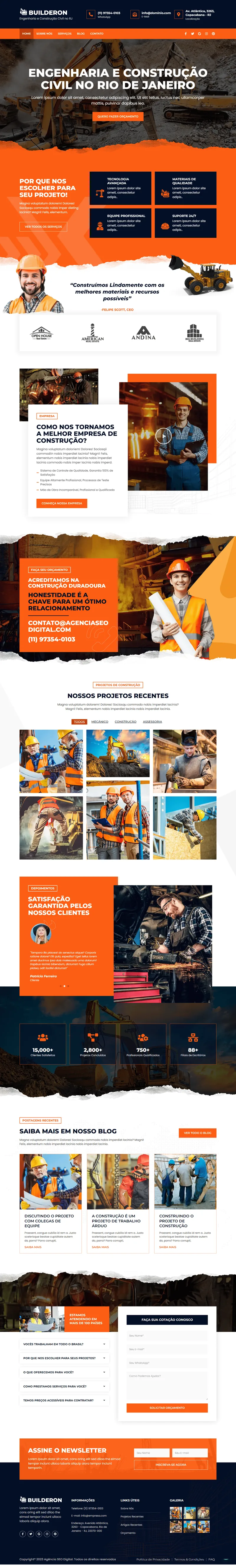 Site profissional Construção Civil — Builderon | Agência SEO Digital