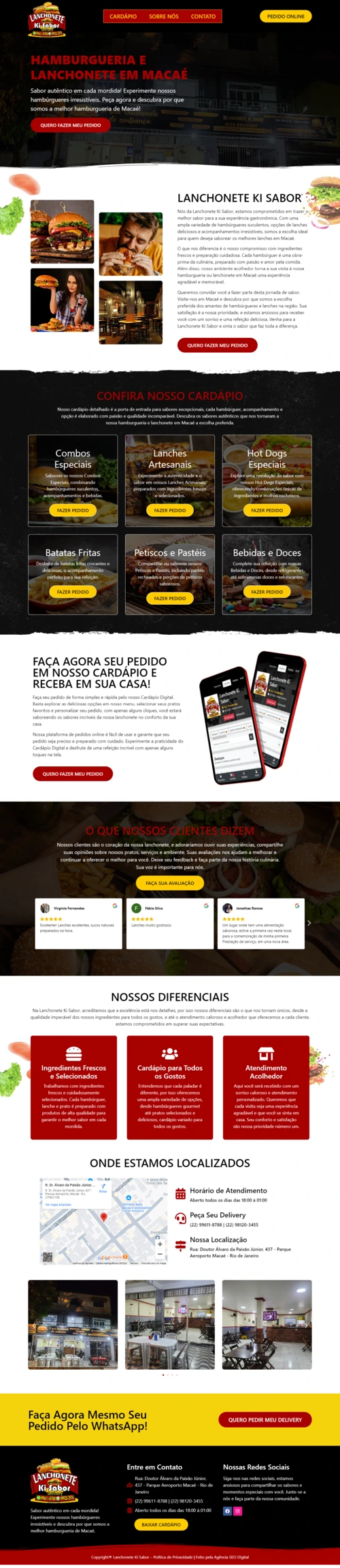 Site profissional Hamburgeria — Lanchonete Ki Sabor | Agência SEO Digital