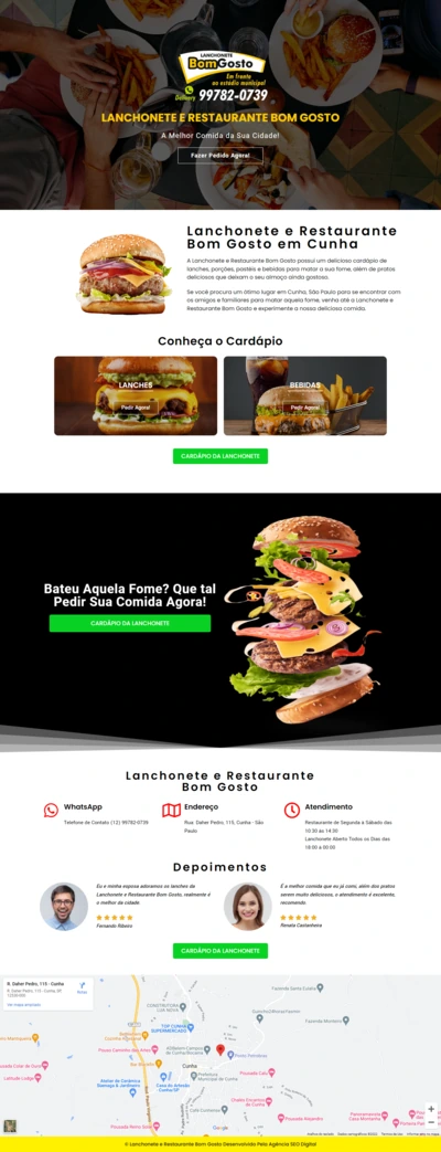 Site profissional Alimentação — Lanchonete e Restaurante Bom Gosto | Agência SEO Digital