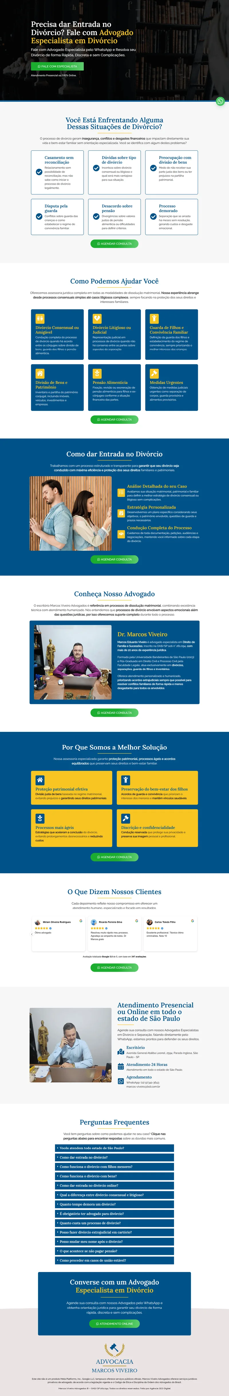 Site profissional Advocacia de Divórcio — Dr. Marcos Viveiro | Agência SEO Digital