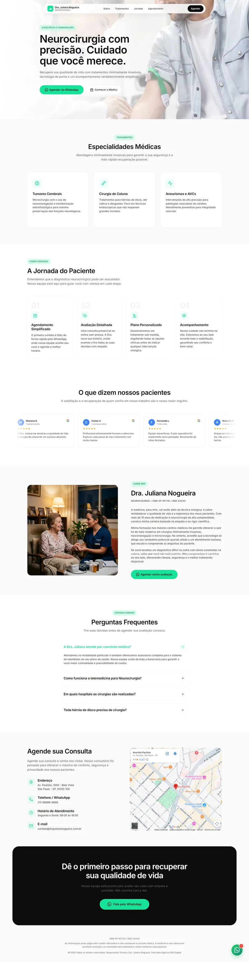 Site profissional Neurocirurgia — Dra. Juliana Nogueira | Agência SEO Digital