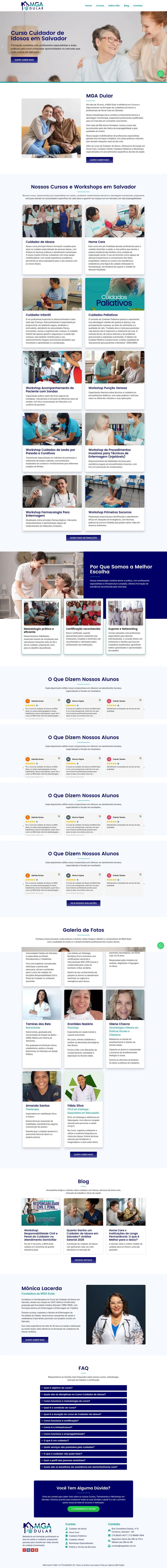 Site profissional Cursos e Treinamentos — MGA Dular | Agência SEO Digital