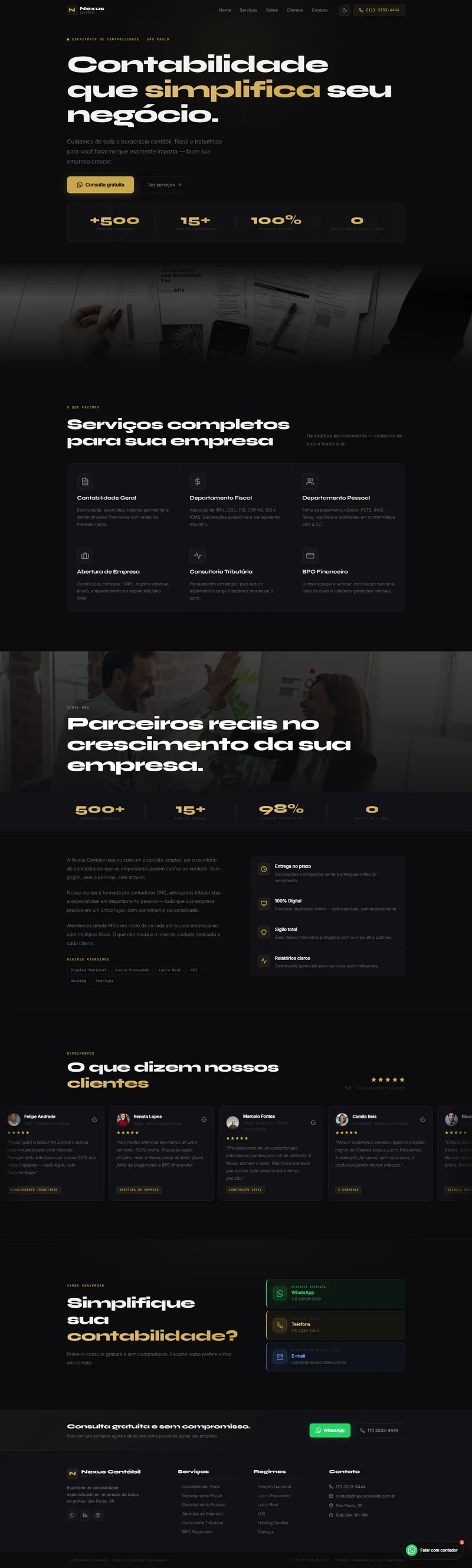 Site profissional Contabilidade — Nexus Contábil | Agência SEO Digital