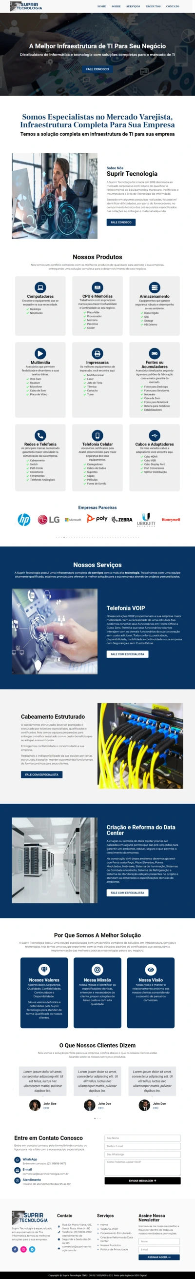 Site profissional Infraestrutura de TI — Suprir Tecnologia | Agência SEO Digital