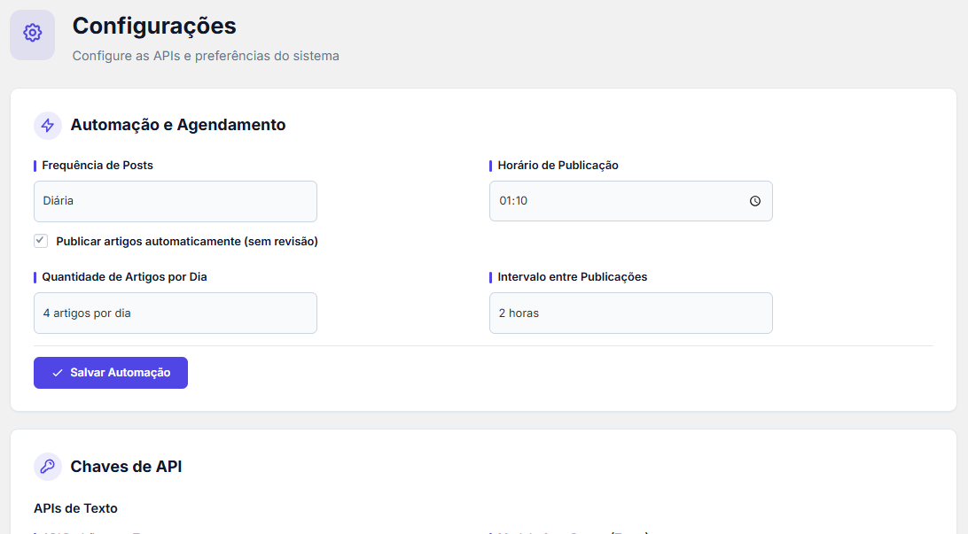 Configurações SEO