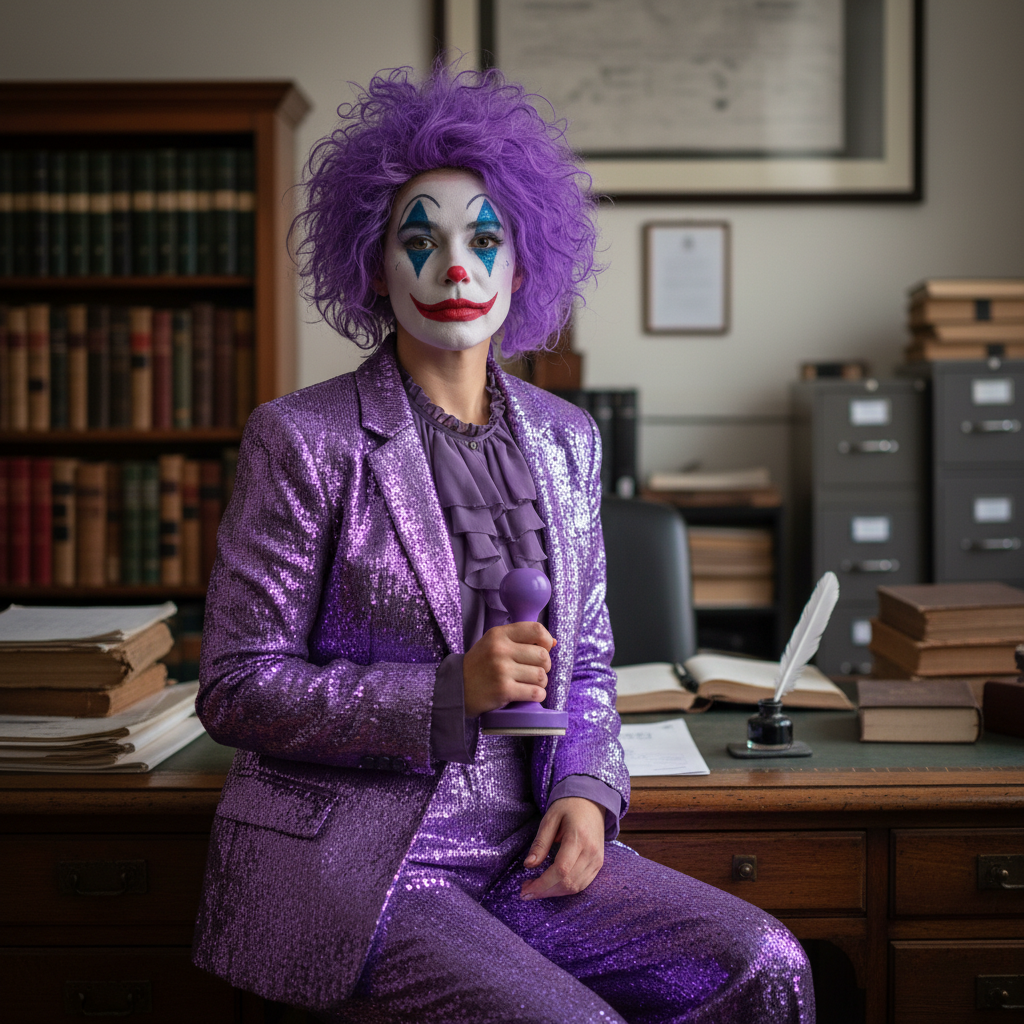 Casal sorrindo e assinando documentos em um escritório, simbolizando um divórcio extrajudicial amigável e sem filhos.