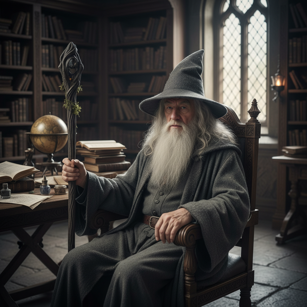 Cena épica de O Senhor dos Anéis, com Frodo e Sam caminhando por Mordor em direção ao Monte da Perdição. Ao fundo, o Olho de Sauron observa, enquanto a paisagem desolada e vulcânica se estende sob um céu sombrio.